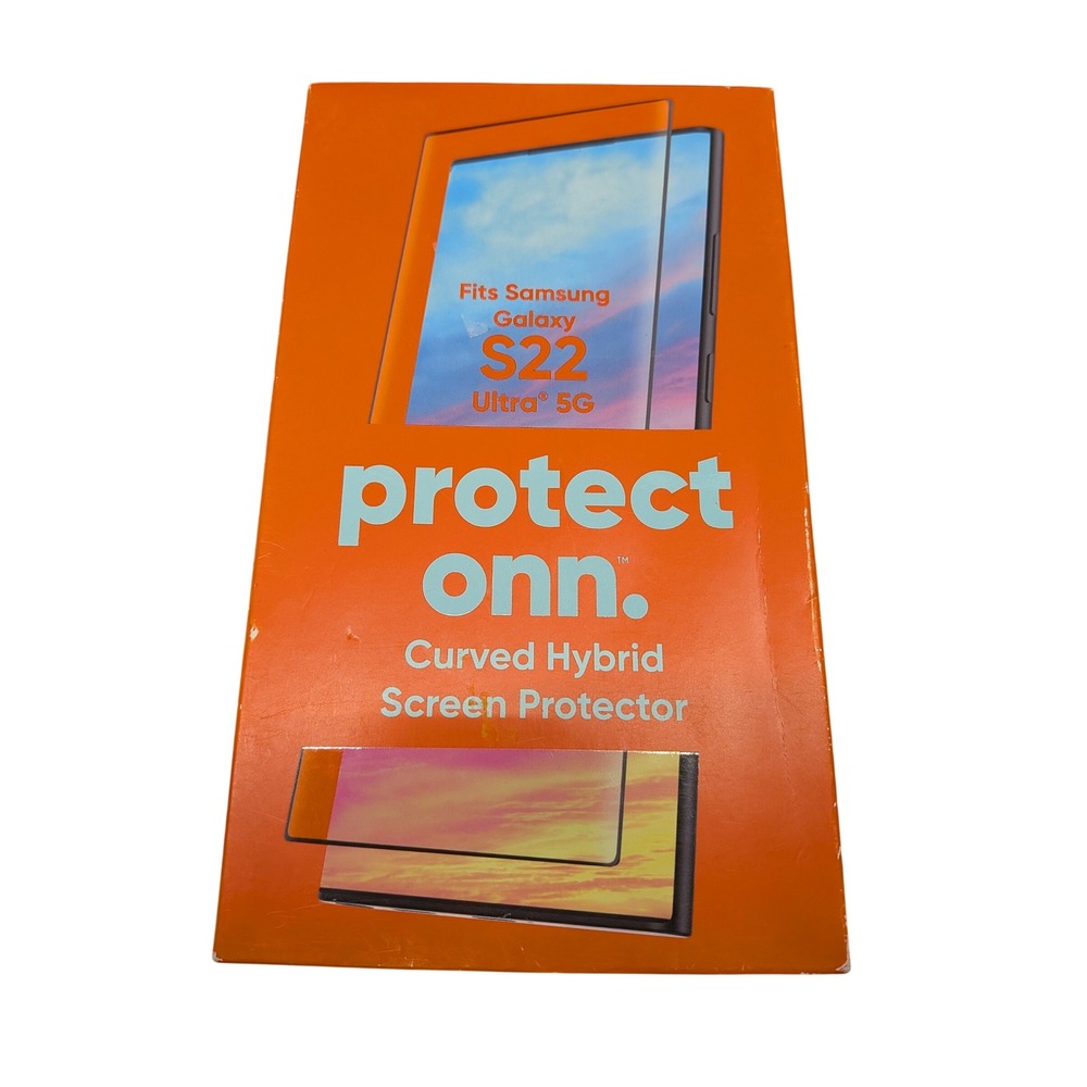 onn. Curved Hybrid Screen Protector for Samsung Galaxy S22 Ultra 5G